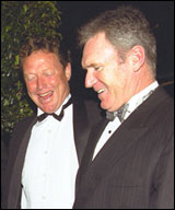 Kim Hughes (left) with Allan Border