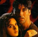 Preity Zinta and Akshay Kumar in Sangharsh