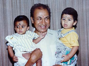 Dr Rajakumar with his grandchildren