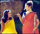 Manisha Koirala and Madhuri Dixit in Lajja