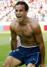 Landon Donovan celebrates his goal against Mexico. 