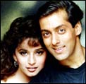 Madhuri Dixit and Salman Khan in Hum Aapke Hain Koun!